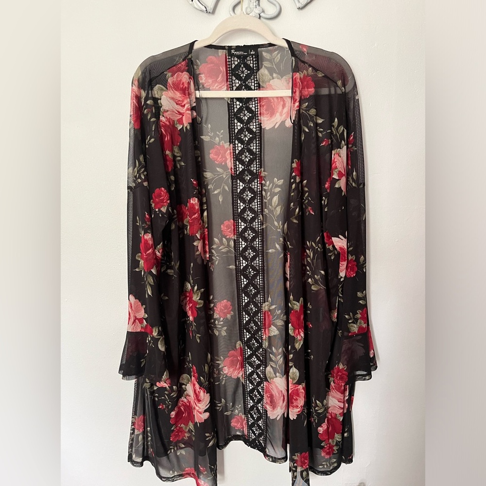 Sheer Floral Kimono